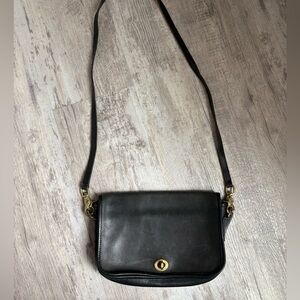 Coach Black Leather Cross Body Purse